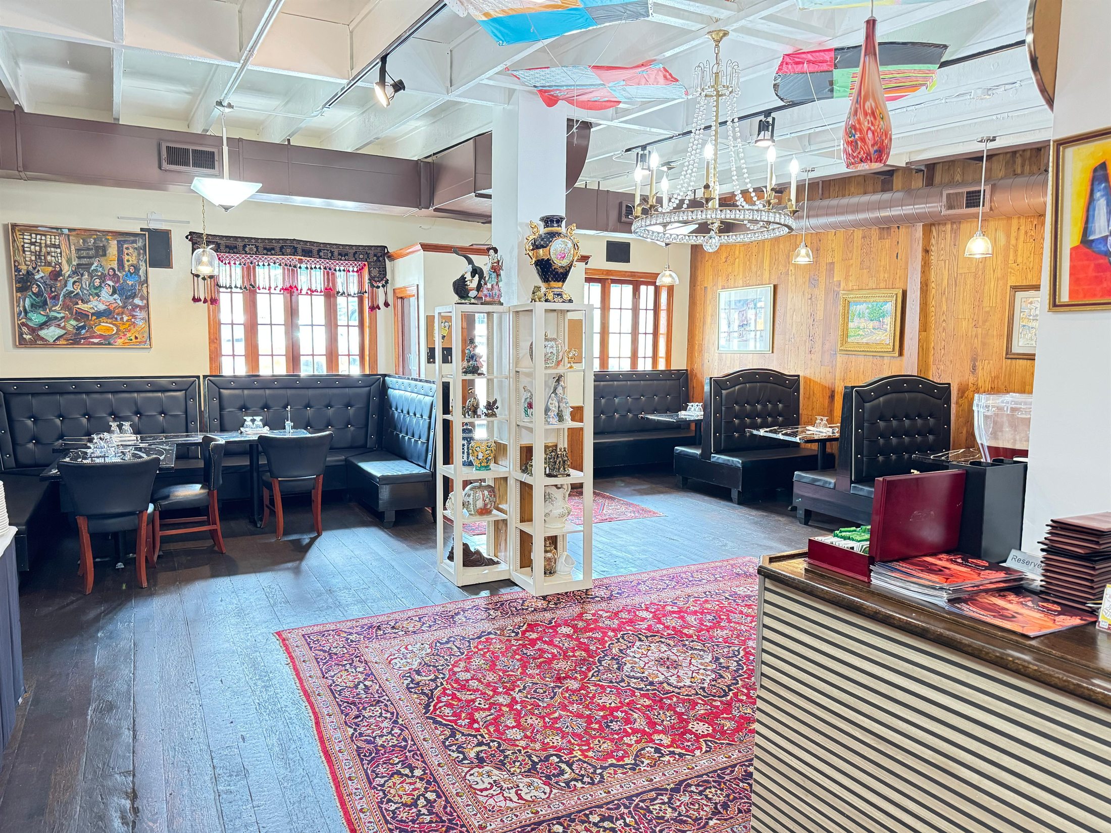 Afghan Kabob House front dining room and buffet area in Downtown Charlottesville