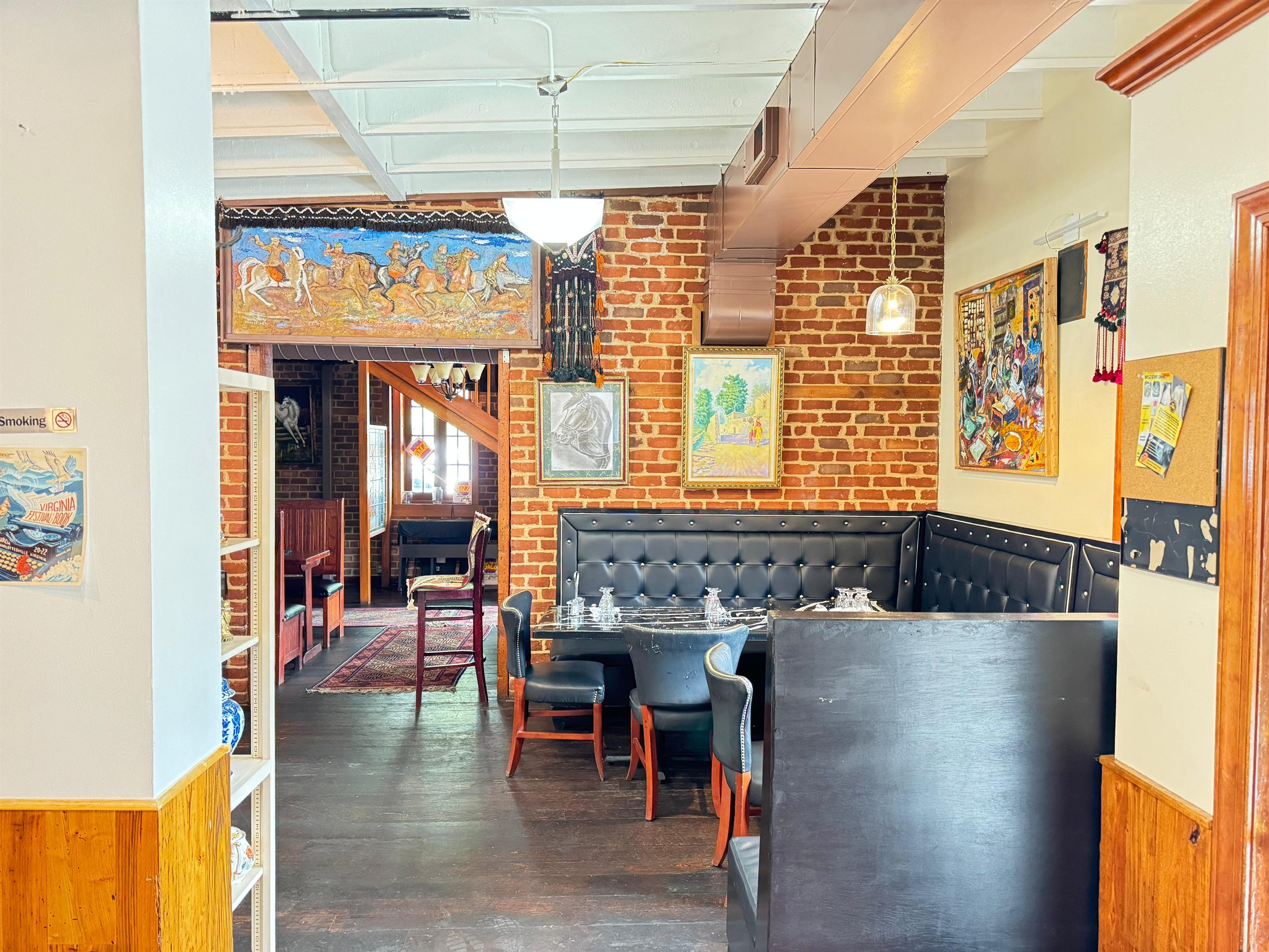 Afghan Kabob House booth seating and Afghan restaurant interior